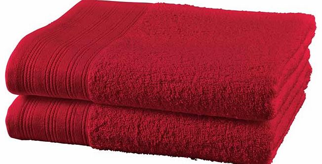 ColourMatch Pair of Bath Towels - Deep Red