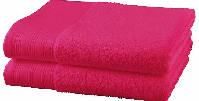 ColourMatch Pair of Bath Towels - Funky Fuchsia