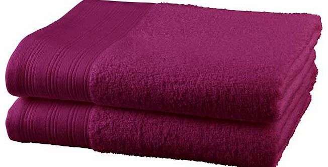 ColourMatch Pair of Bath Towels - Purple Fizz