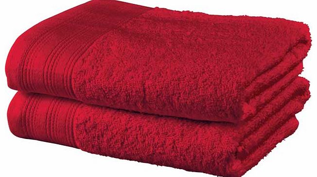 ColourMatch Pair of Hand Towels - Deep Red