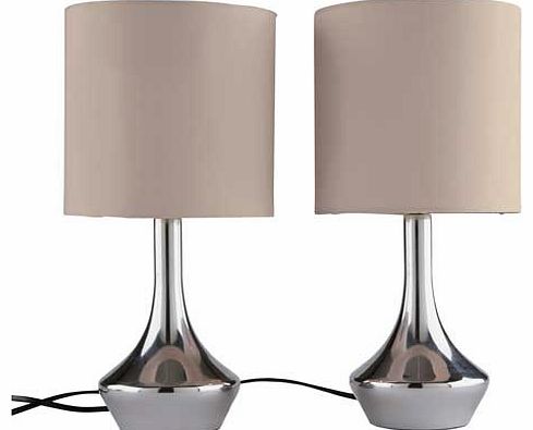 ColourMatch Pair of Touch Table Lamps - Cafe Mocha