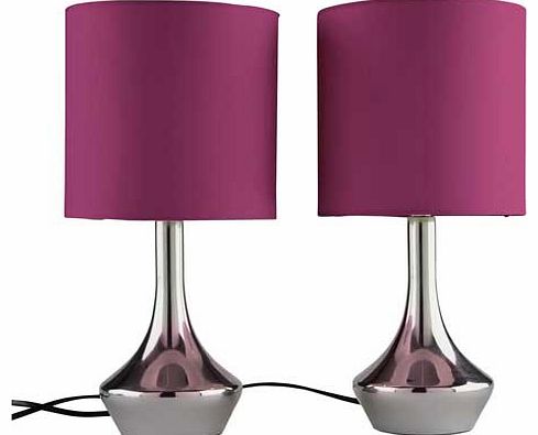 ColourMatch Pair of Touch Table Lamps - Purple