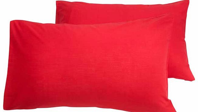 ColourMatch Poppy Red Housewife Pillowcase - 2