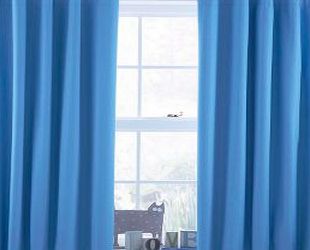 Colours Blue Plain Tab Top Childrens Curtains (W)167cm