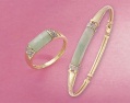 COLOURS BY DESIGN jade and diamond-set bangle