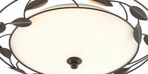 Colours Cloe Chocolate Frosted Effect 2 Lamp Ceiling Light