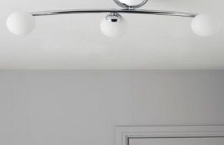 Colours Cygnus Chrome Effect 3 Lamp Ceiling Light