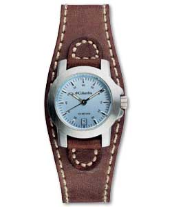 Ladies Analogue Watch with Brown Leather Strap