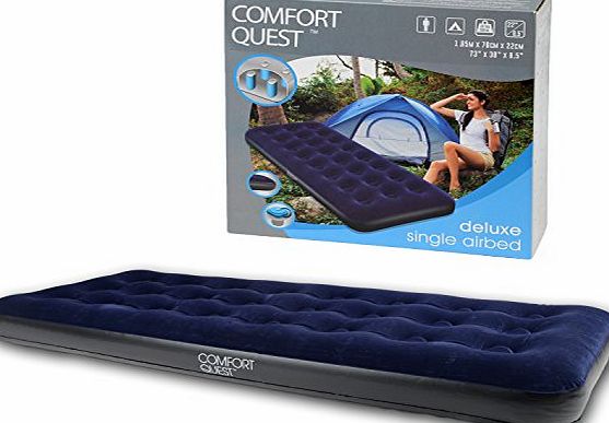 Comfort Quest Single Airbed Inflatable Blow Up Camping Mattress Guest Air Bed Comfort Quest