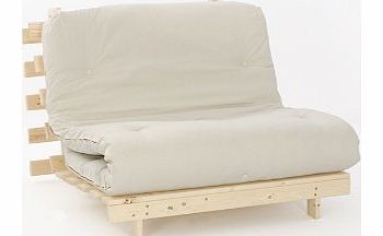 3ft (90cm) Single Wooden Futon with NATURAL Mattress