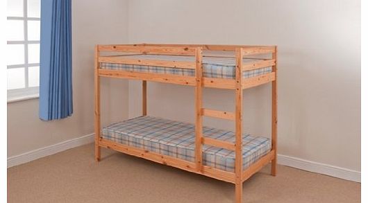3ft Single Wooden Pine Bunk Bed Zara + 2 Mattresses