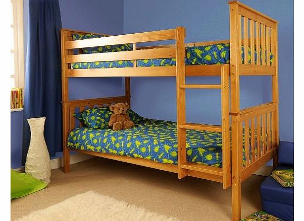 Premium Pine Bunk Bed with a Caramel Finish with Mattresses INCLUDED