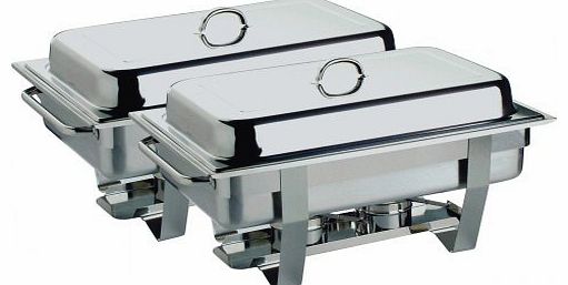 COMMERCIAL KITCHEN. Brand new stainless steel twin pack chafing dishes 8.5 litre.