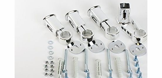 companyblue Universal Clamp Chrome Brackets for Curved Heated Towel Rail Radiator