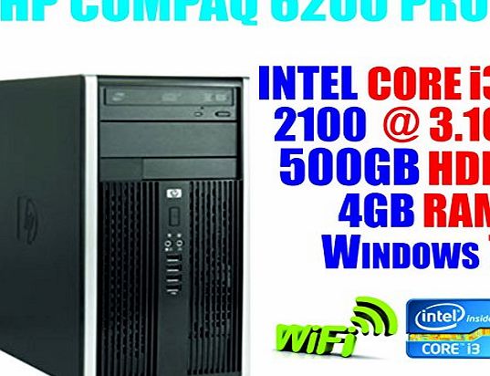 Compaq HP COMPAQ 6200 PRO TOWER DESKTOP PC INTEL CORE i3 - 500 GB HDD - 4 GB DDR3 RAM - Windows 7 Home Premium 64 bit- 12 months Warranty