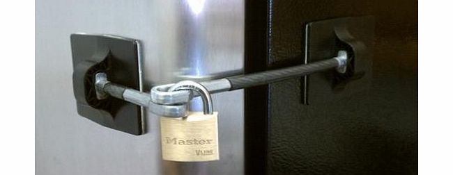 Computer Security Products Refrigerator Door Lock With Padlock - Black