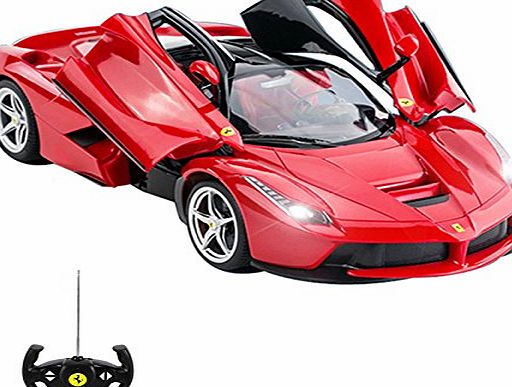 Comtechlogic Official Licensed CM-2143 1:14 Ferrari LaFerrari Radio Controlled RC Electric Car with opening doors - Ready to Run EP RTR (RED)