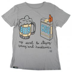 Comune Mens Comune My Secret To Staying Young Tee Grey