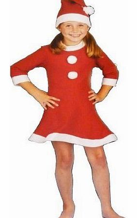 Concept4u Girls Santa Suit Xmas Outfit Fancy Dress Costume - Children Father Christmas Clothes ( 3 Pieces )