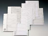 Concord 05901 A4 white PVC dividers, printed