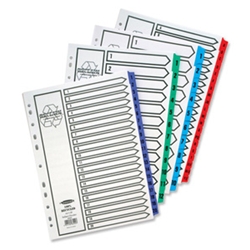 Concord 1-12 Recycled Indexes Green Tabs A4 Ref