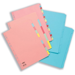 A-Z Assorted Colours Reinforced Subject