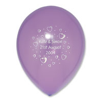Confetti 50 personalised lilac latex balloons
