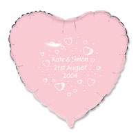 50 rose heart-shaped foil helium balloons