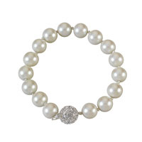 Belle pearl and crystal ball bracelet by Jon Richard