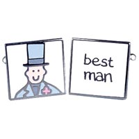 Best man picture glazed cufflinks
