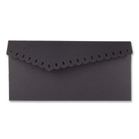 Black DL lace edge cheque book pocket pk 10