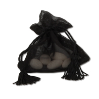 Confetti Black large organza favour bag pk 5