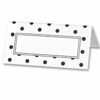 Black polka dot place card pk 10