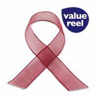 Confetti Burgundy 16mm chiffon ribbon - value reel