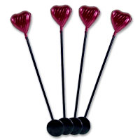 Confetti Burgundy chocolate heart dippers pk 8