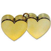 Confetti Double heart gold balloon weight