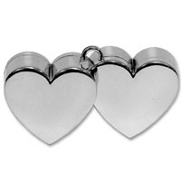 Double heart silver balloon weight