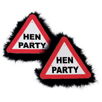 Confetti flashing hen party badge