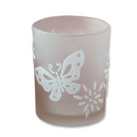 Confetti Frosted butterfly votive