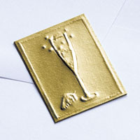 Confetti gold embossed champagne glass seal