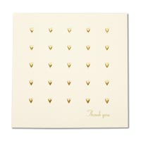 Gold hearts thank you card (x10)