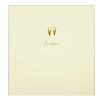 Confetti Gold hearts wedding invitation (x10)