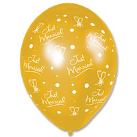 Confetti Gold just married balloons modern pk 25