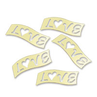Confetti gold metallic love flags