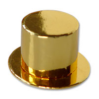 Confetti gold mirror top hat favour box