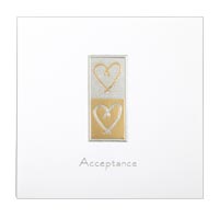 Confetti Gold Romance acceptance card (x10)