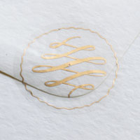 Confetti gold script envelope seals