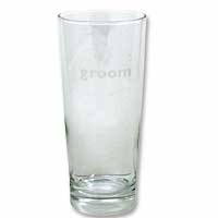 Confetti Groom text pilsner glass