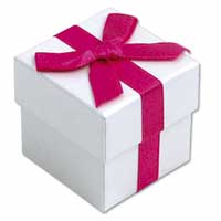 Hot pink ribbon favour boxes - pk of 10