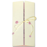 Confetti Ivory DL wardrobe fold outer jacket W104 x H210mm folded. pk of 10